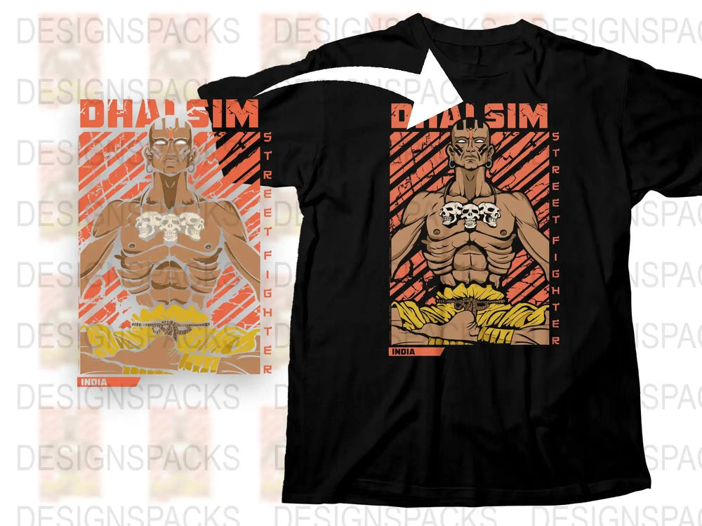Dhalsim Street Fighter Graphic T-Shirt, Vintage Video Game Tee, Retro Gamer Clothing, Cool Character Shirt, Gift for Gamers