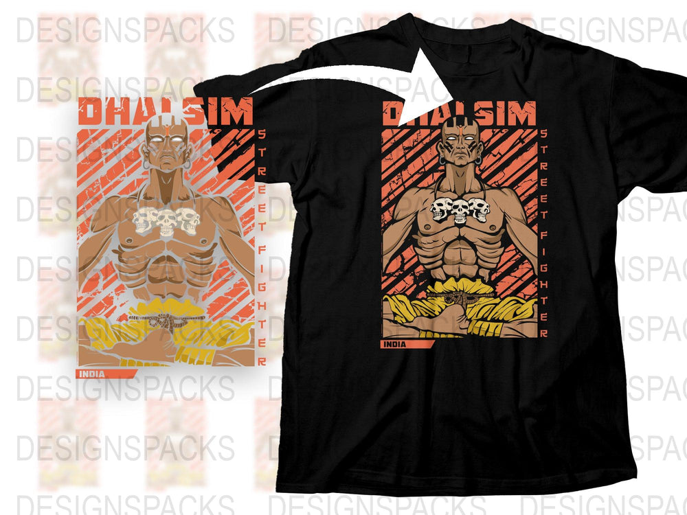 Dhalsim Street Fighter Graphic T-Shirt, Vintage Video Game Tee, Retro Gamer Clothing, Cool Character Shirt, Gift for Gamers