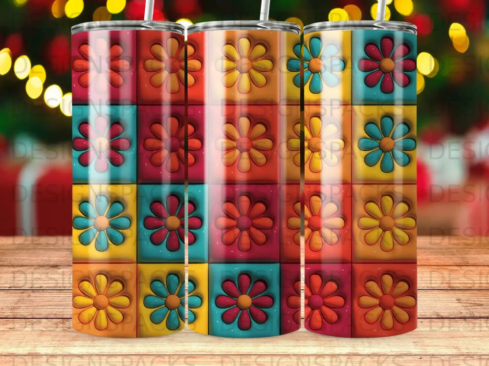 Colorful Floral Tile Pattern Bright Retro Flowers product type