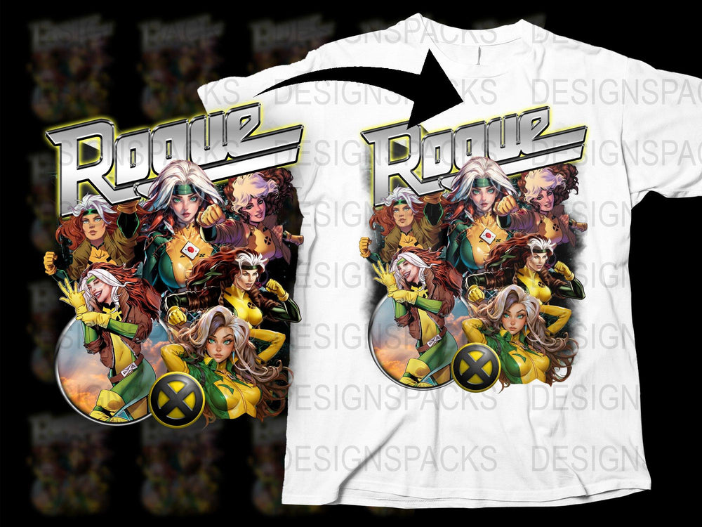 Rogue X-Men T-Shirt, Classic Superhero Comic Book Character Tee, Graphic Novel Inspired Shirt for Adults and Teens