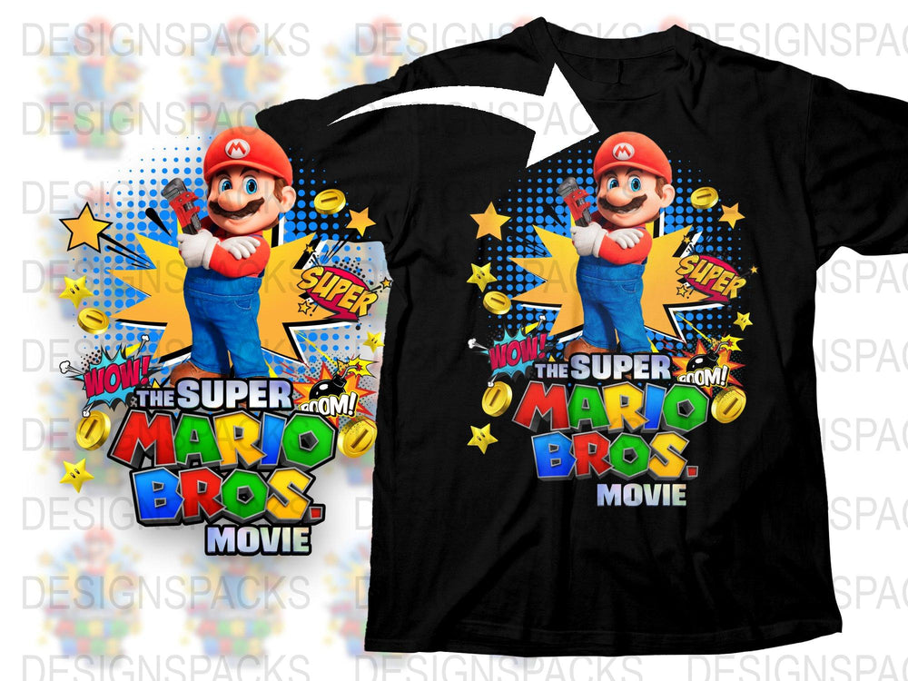 Super Mario Bros Movie T-Shirt, Classic Video Game Character Tee, Retro Gamer Gift, Colorful Graphic Shirt, Men's and Women's Sizes