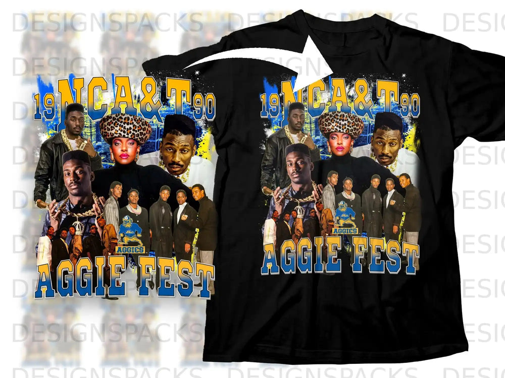 1990 NCA&T Aggie Fest Hip-Hop Concert Graphic Shirt