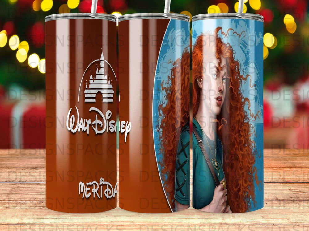 Disney's Brave Merida with Walt Disney logo on a tumbler.