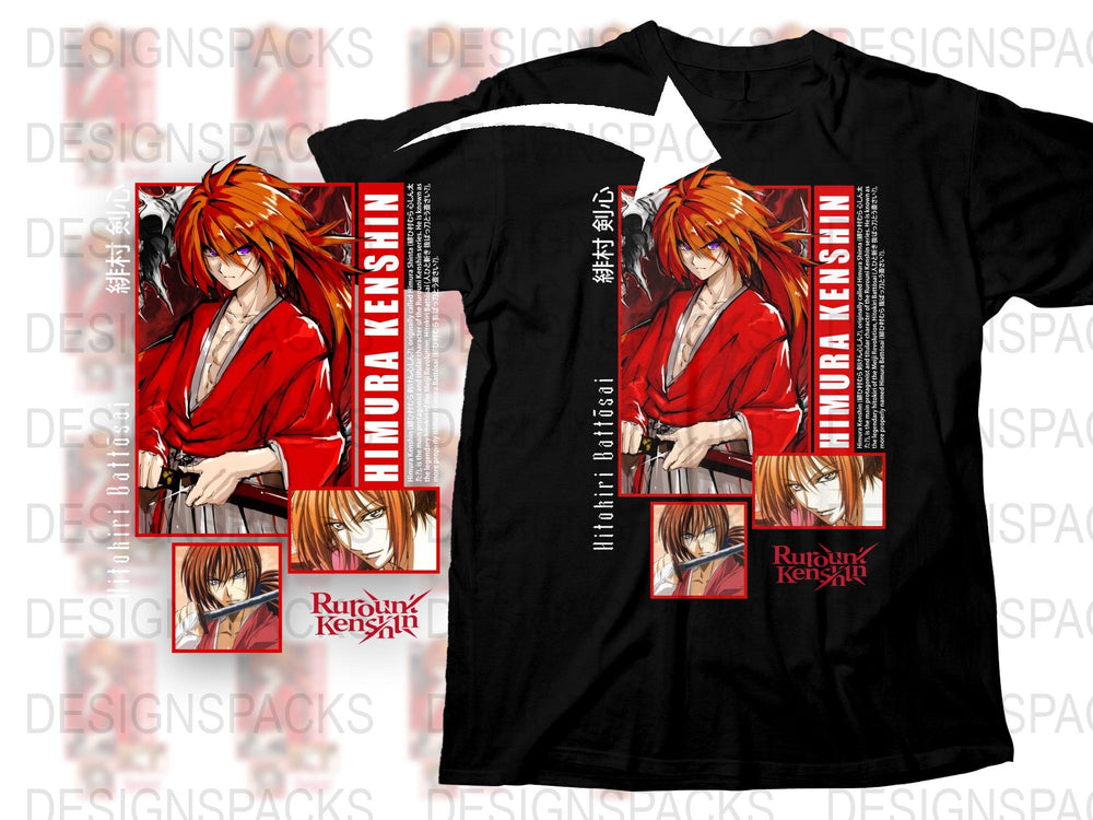 Rurouni Kenshin Anime T-Shirt, Himura Kenshin Graphic Tee, Red Samurai Shirt, Manga Fan Gift, Unisex Adult Clothing, Japanese Series Merch
