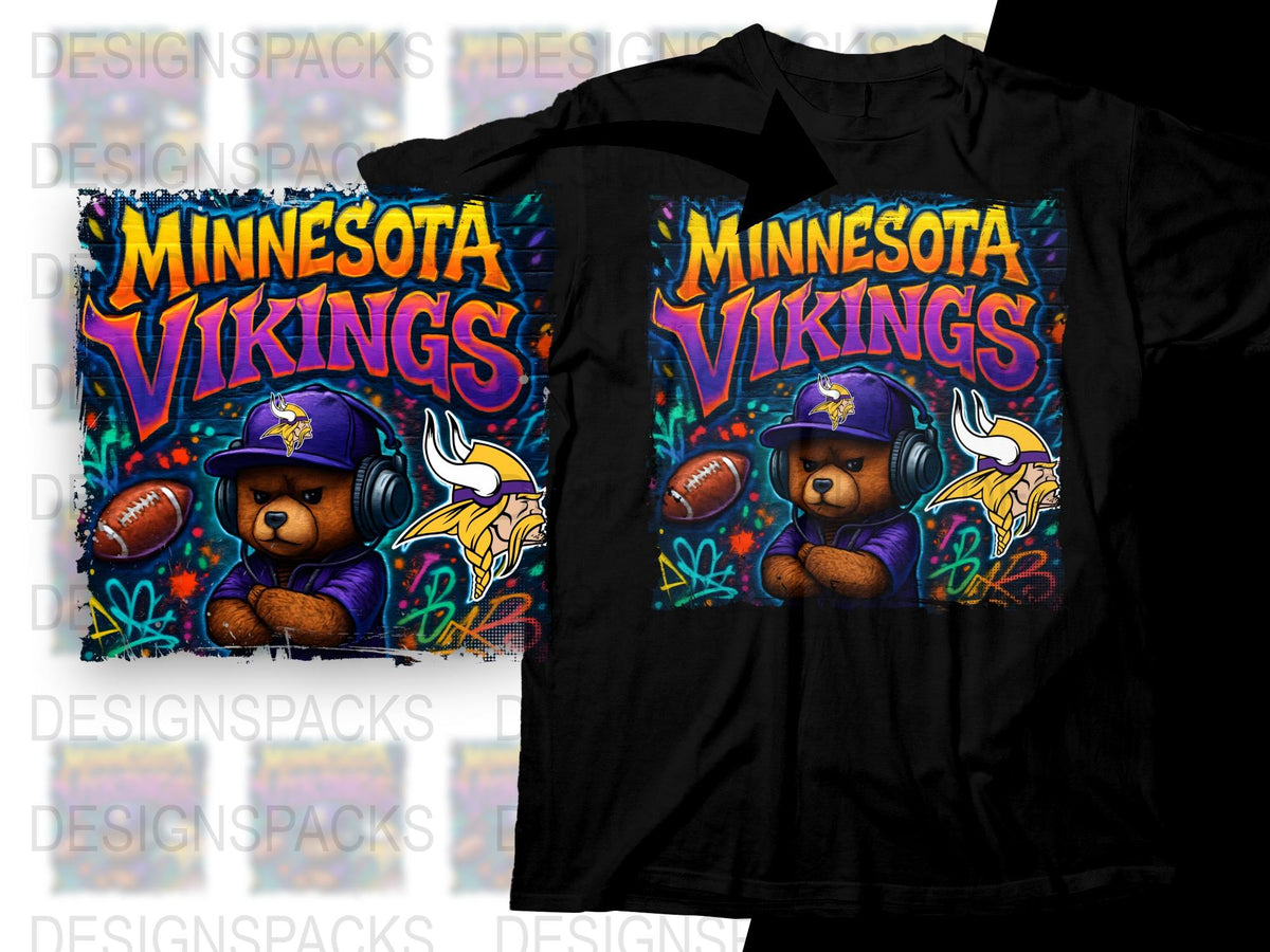 Minnesota Vikings T-Shirt, Colorful Graphic Tee, Football Fan Apparel, Sports Team Clothing, Men's Fashion Shirt