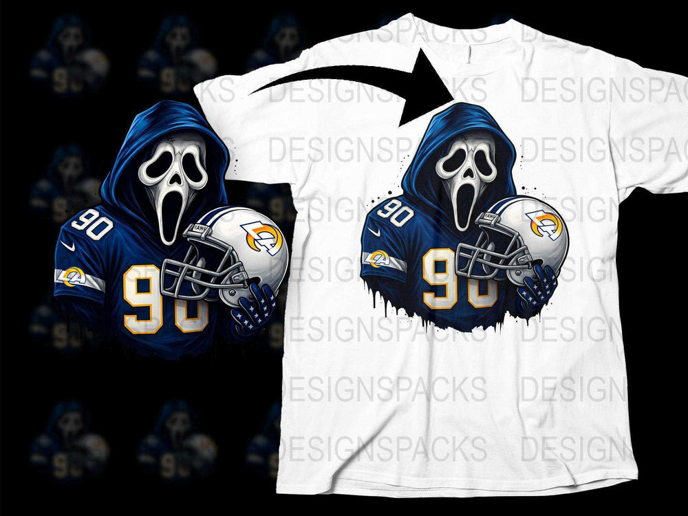 Men's Graphic T-Shirt, Skull Mascot Football Design, Chargers Fan Apparel, Unique Sports Tee