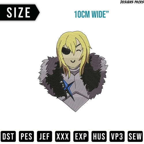 Embroidered patch of Dimitri from Fire Emblem, 10cm wide.