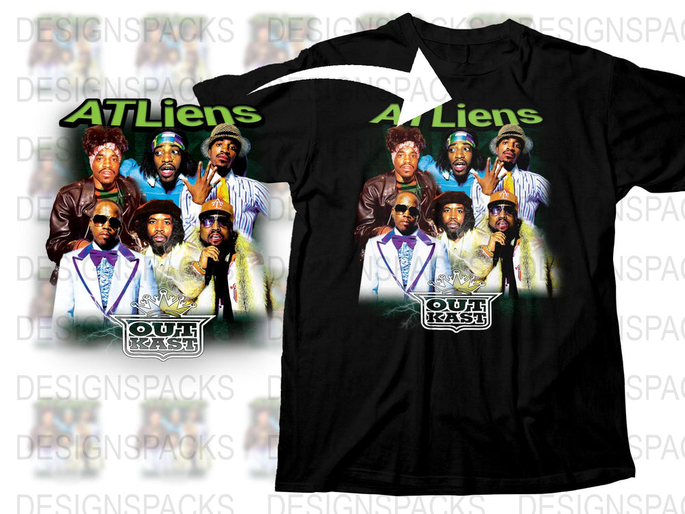 OutKast ATLiens Album Art Inspired T-Shirt, Retro Hip Hop Band Graphic Tee, Vintage Style Music Fan Apparel, Unisex Clothing