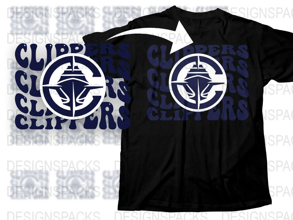 Stylish Clippers Graphic T-Shirt with Bold Blue Logo, Comfort Fit Unisex Cotton Tee