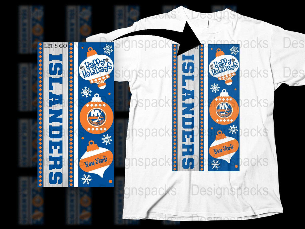 New York Islanders Hockey Team Holiday Scarf T-Shirt, Festive Winter Apparel, Sports Fan Gift