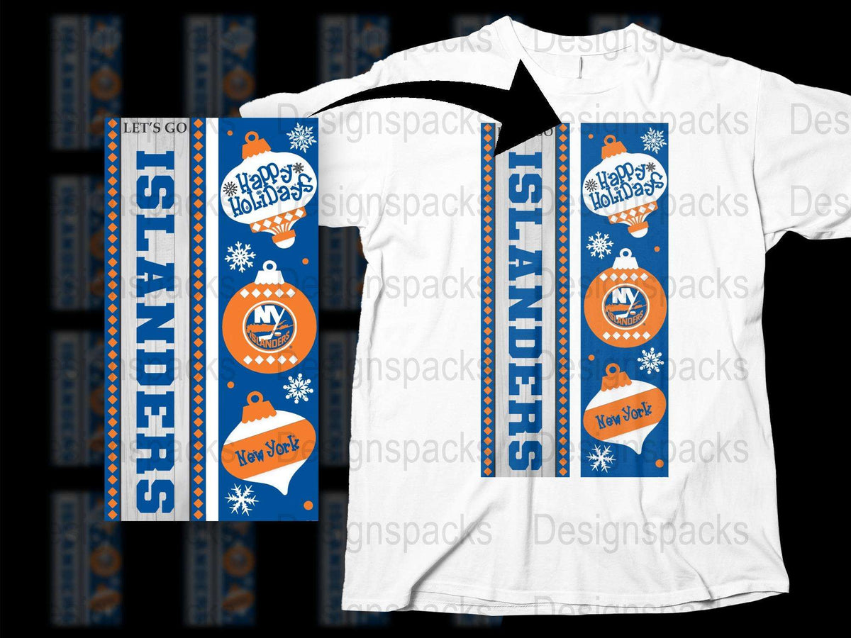 New York Islanders Hockey Team Holiday Scarf T-Shirt, Festive Winter Apparel, Sports Fan Gift