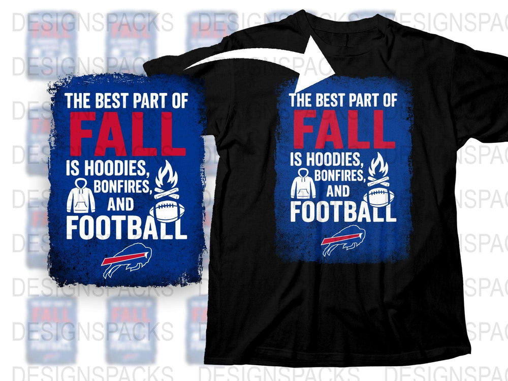 Fall Season Football Hoodie, Buffalo Sports Fan T-Shirt, Unisex Bonfires and Football Tee