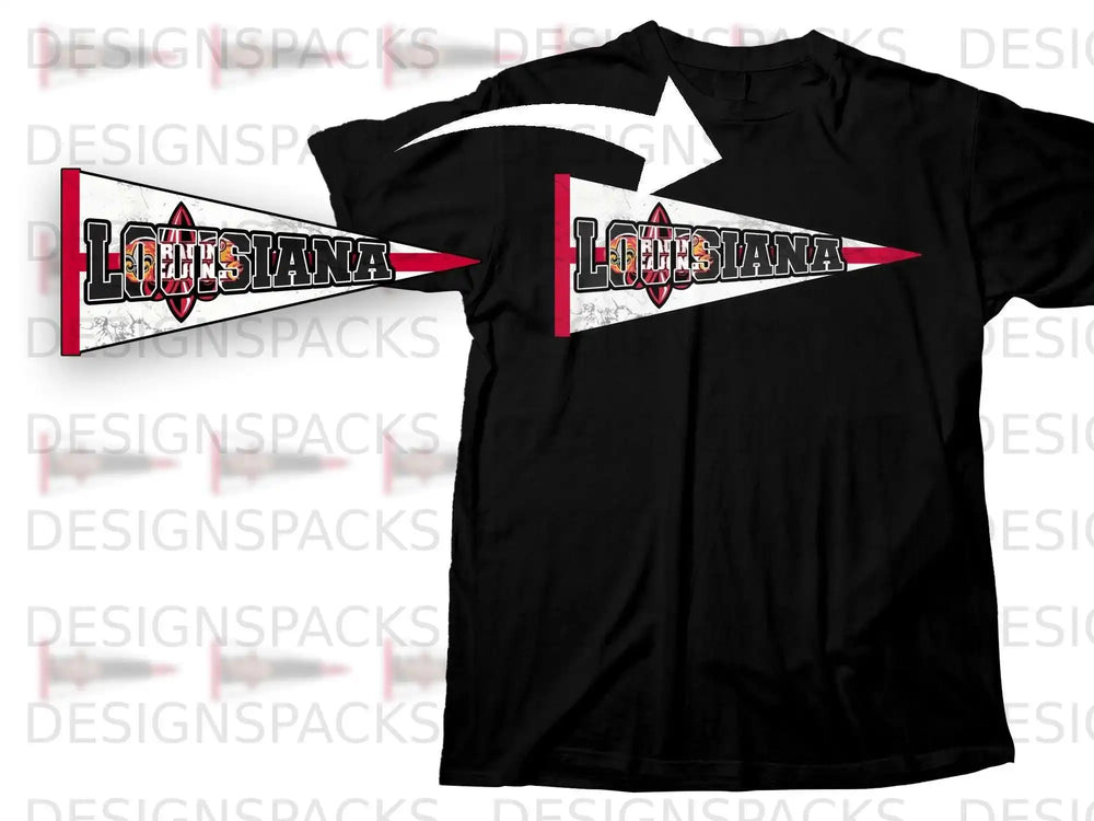 Louisiana Logo Graphic Print T-Shirt for Fans
