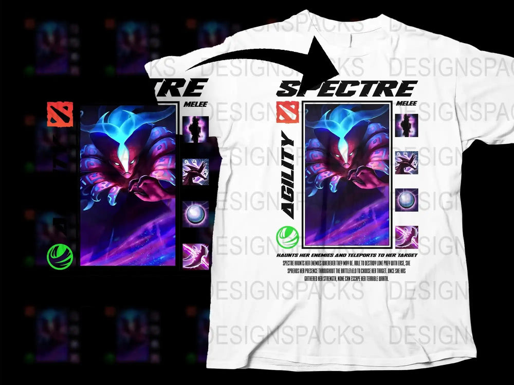 Spectre Melee Gaming T-Shirt, Colorful Graphic Tee, Unisex Gamer Apparel, Cool Video Game Clothing