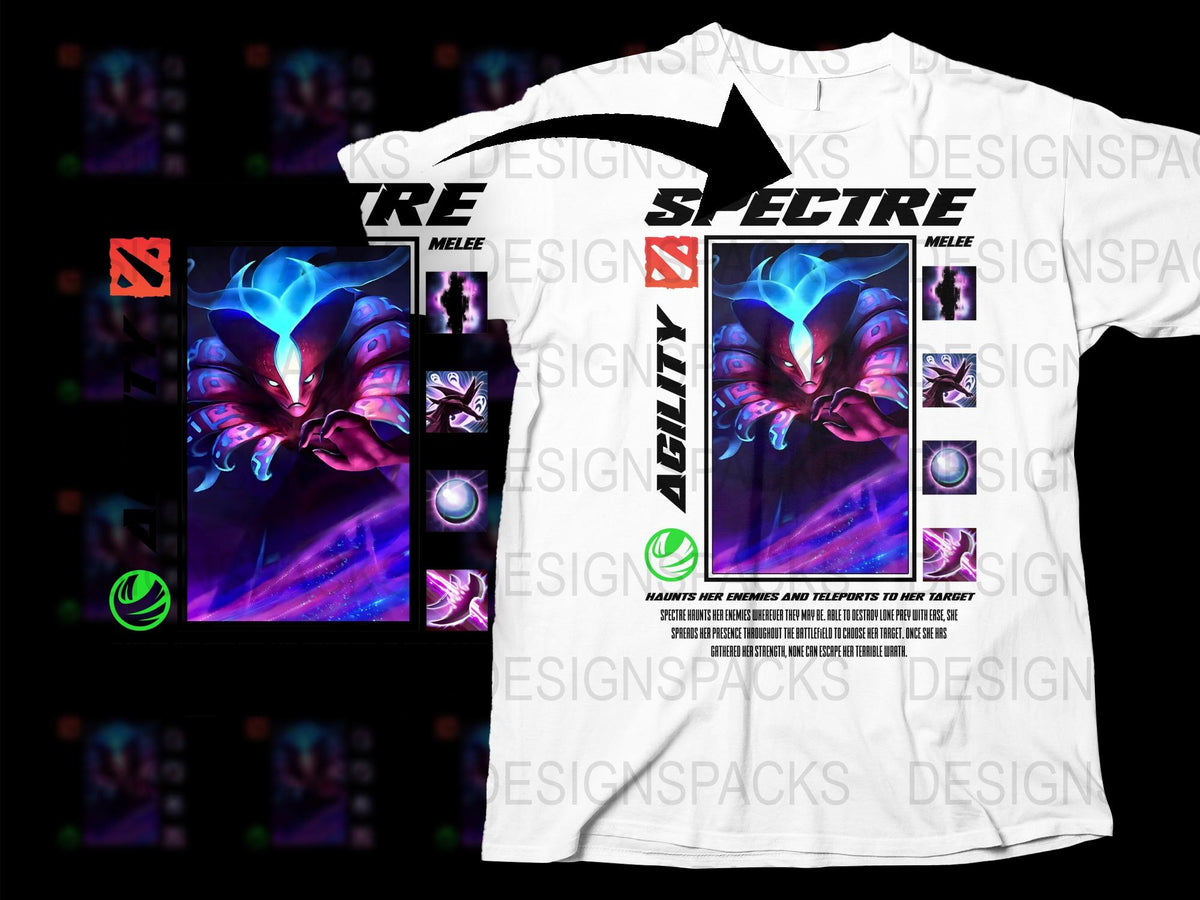 Spectre Melee Gaming T-Shirt, Colorful Graphic Tee, Unisex Gamer Apparel, Cool Video Game Clothing