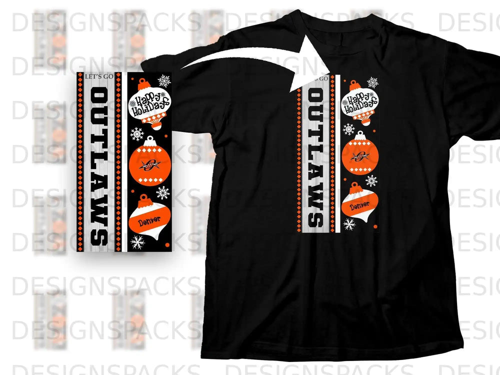 Let's Go Outlaws Happy Holidays Denver Shirt