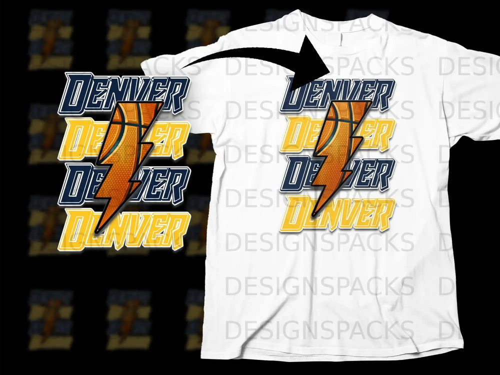 Denver Lightning Basketball Graphic T-shirt