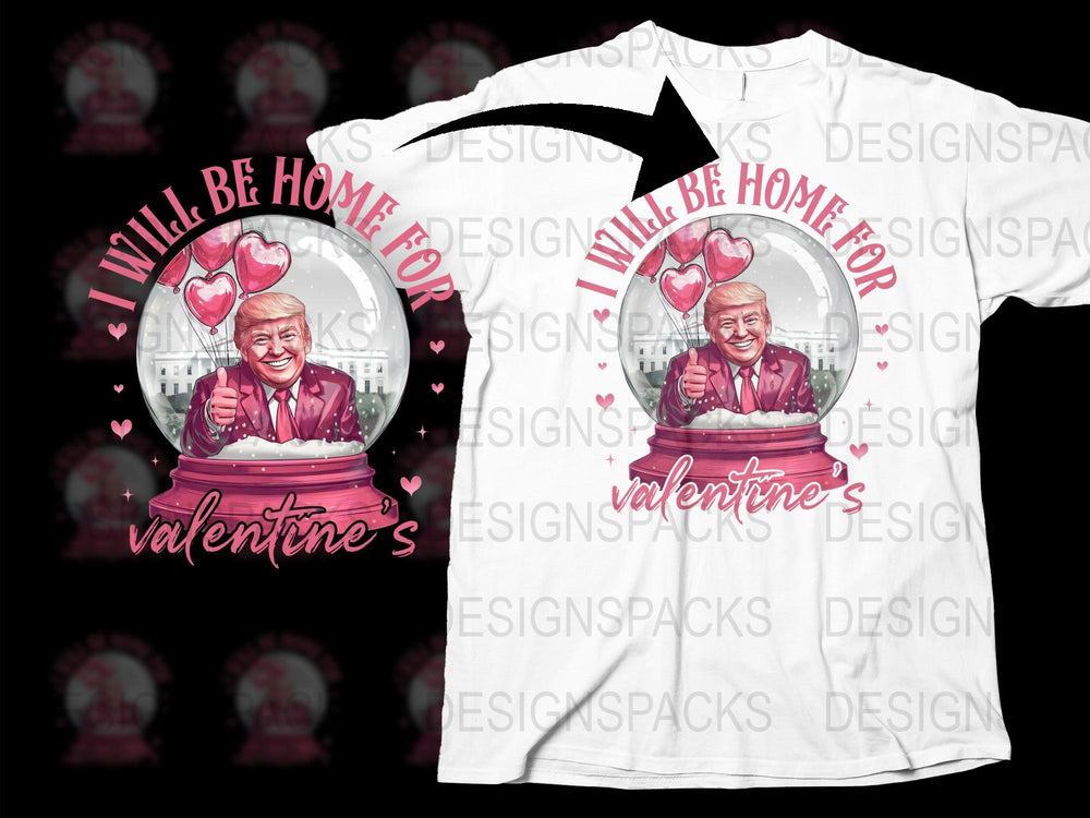 Valentine's Day T-Shirt, I Will Be Home For Valentine's, Romantic Gift, Unisex Tee, Love Hearts Design, Couple's Gift Idea