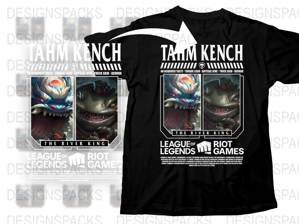 League of Legends Tahm Kench T-Shirt, The River King Graphic Tee, Gaming Apparel, Riot Games Merchandise