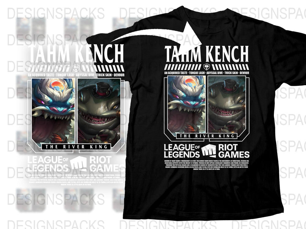 League of Legends Tahm Kench T-Shirt, The River King Graphic Tee, Gaming Apparel, Riot Games Merchandise
