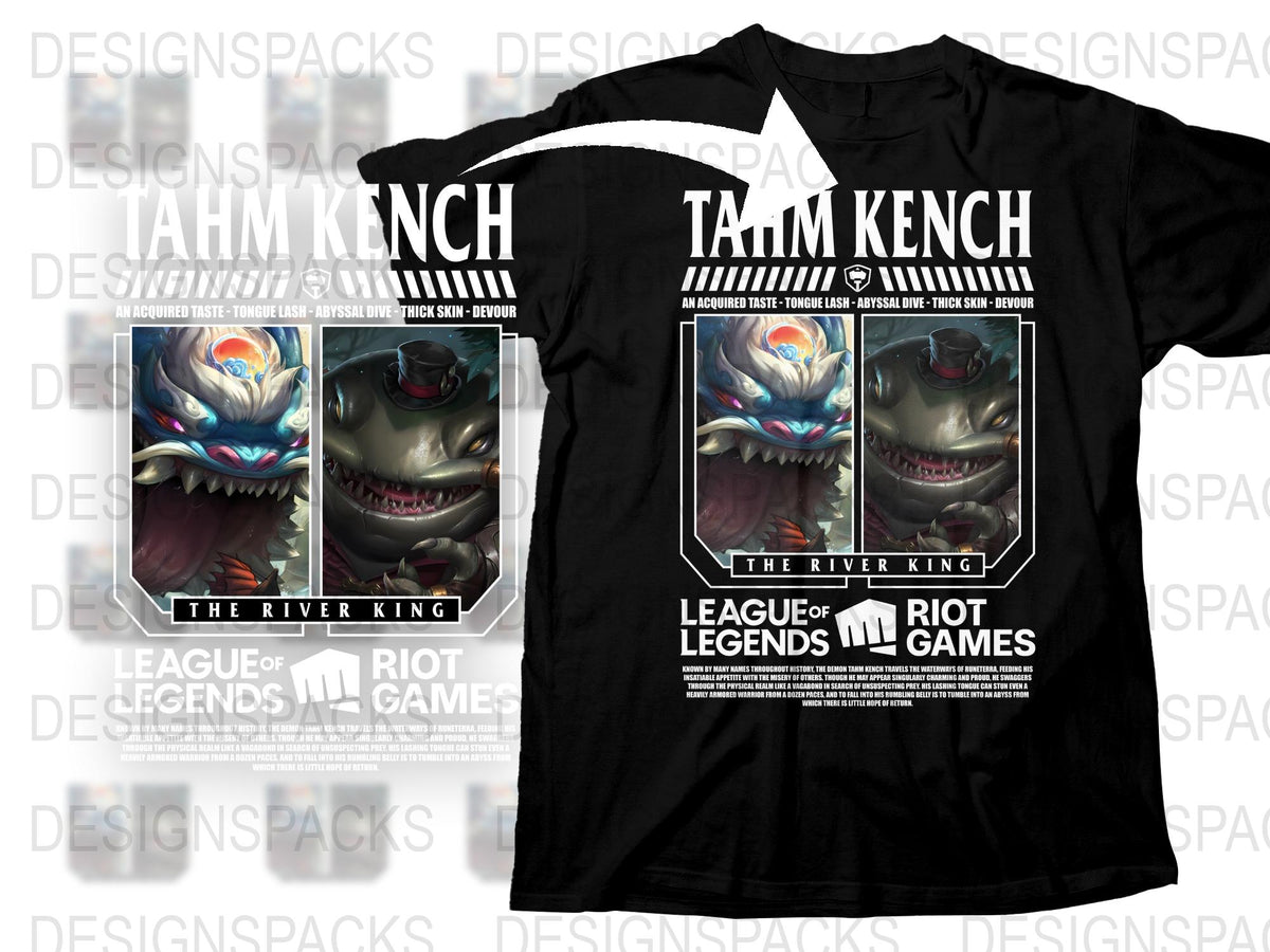 League of Legends Tahm Kench T-Shirt, The River King Graphic Tee, Gaming Apparel, Riot Games Merchandise