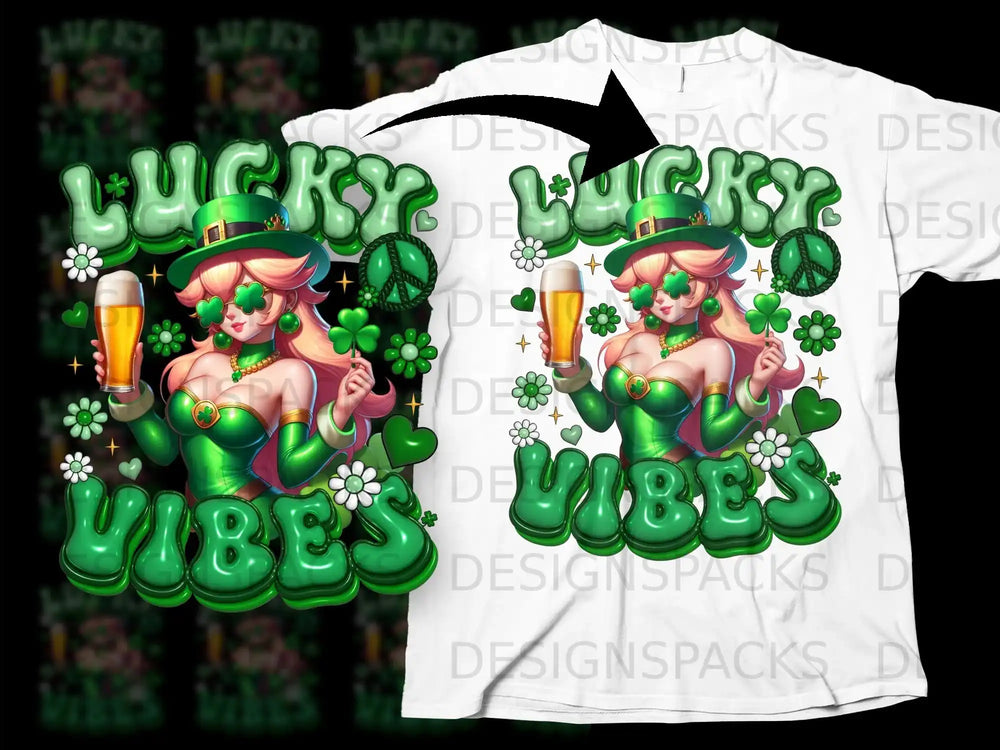 Lucky Vibes Green Lady Shamrock Beer Festive product type