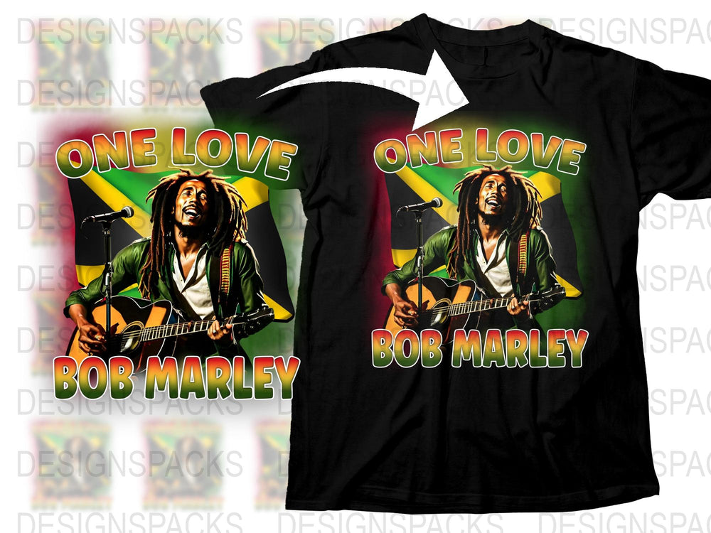 Bob Marley T-Shirt, One Love Reggae Music Graphic Tee, Vintage Style Rasta Colors Shirt
