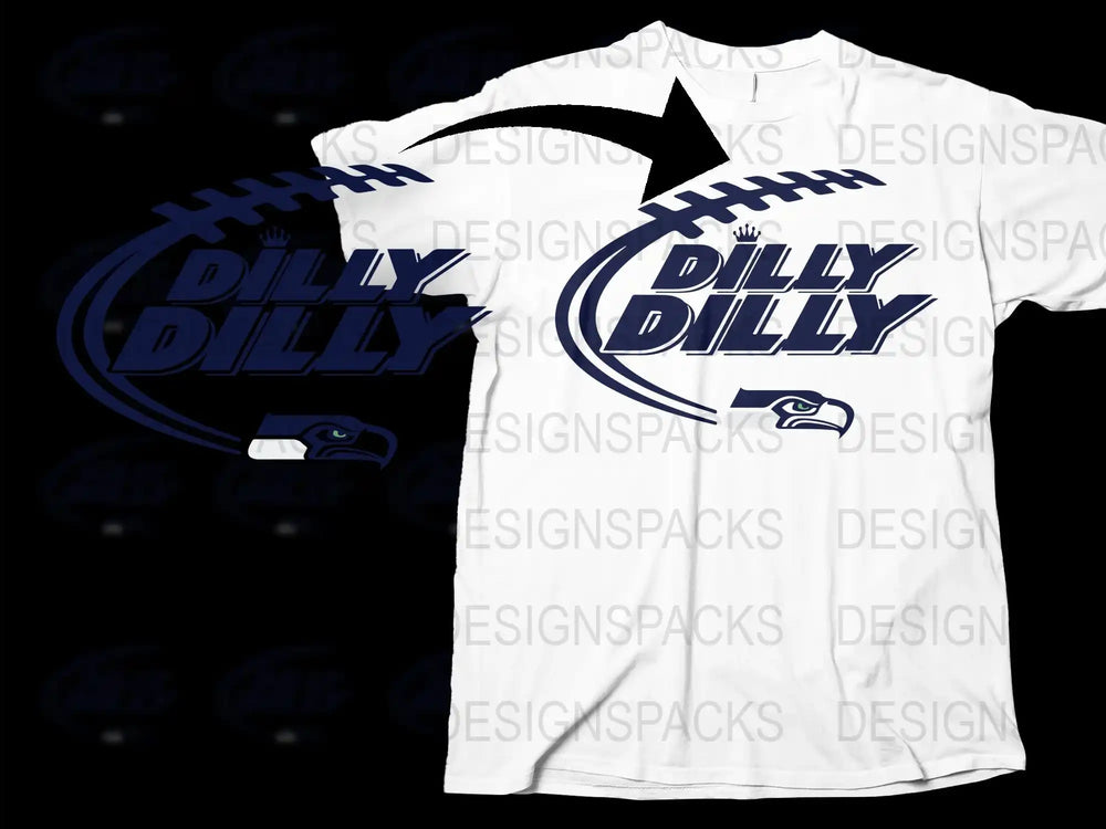 Dilly Dilly Seattle Football Fan T-Shirt, Sports Team Support Tee, Casual Game Day Apparel, Trendy Graphic Shirt for Fans