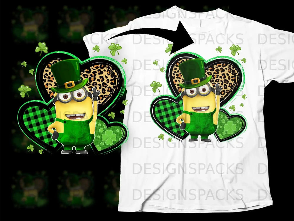 Minion Leprechaun St Patricks Leopard Plaid Hearts product type
