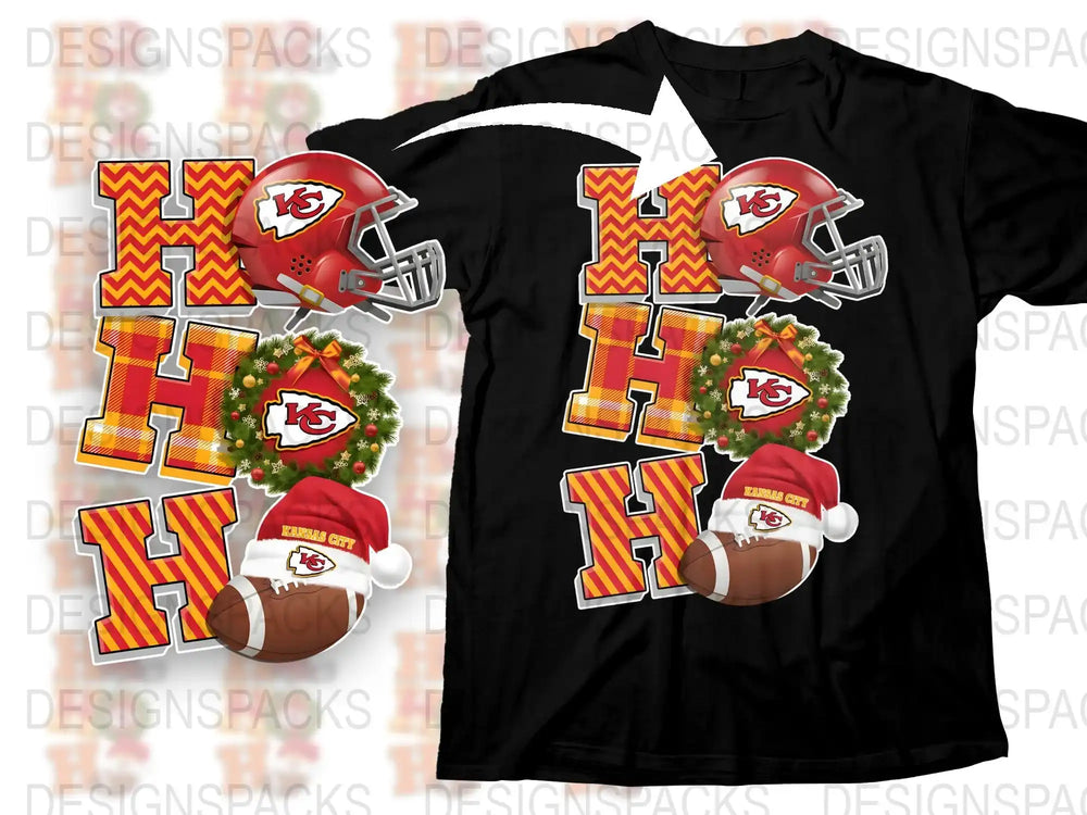 Kansas City Football Fan T-Shirt, Helmet and Ball Graphic Tee, Sports Apparel, Gift for Fans