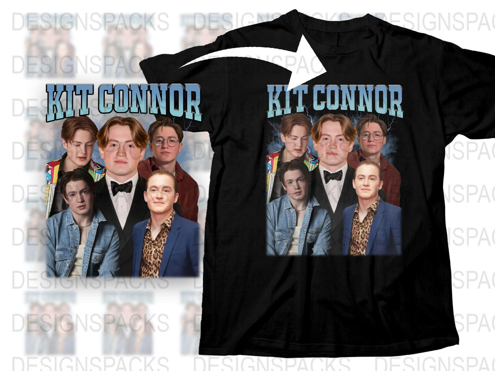 Kit Connor Celebrity Printed T-Shirt, Fan Art Collage, Fashion Graphic Tee, Unisex Shirt Design, Movie Star Apparel