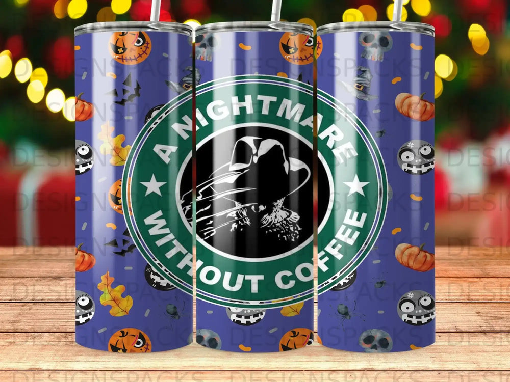 A Nightmare Without Coffee Spooky Halloween Skulls Pumpkins product type