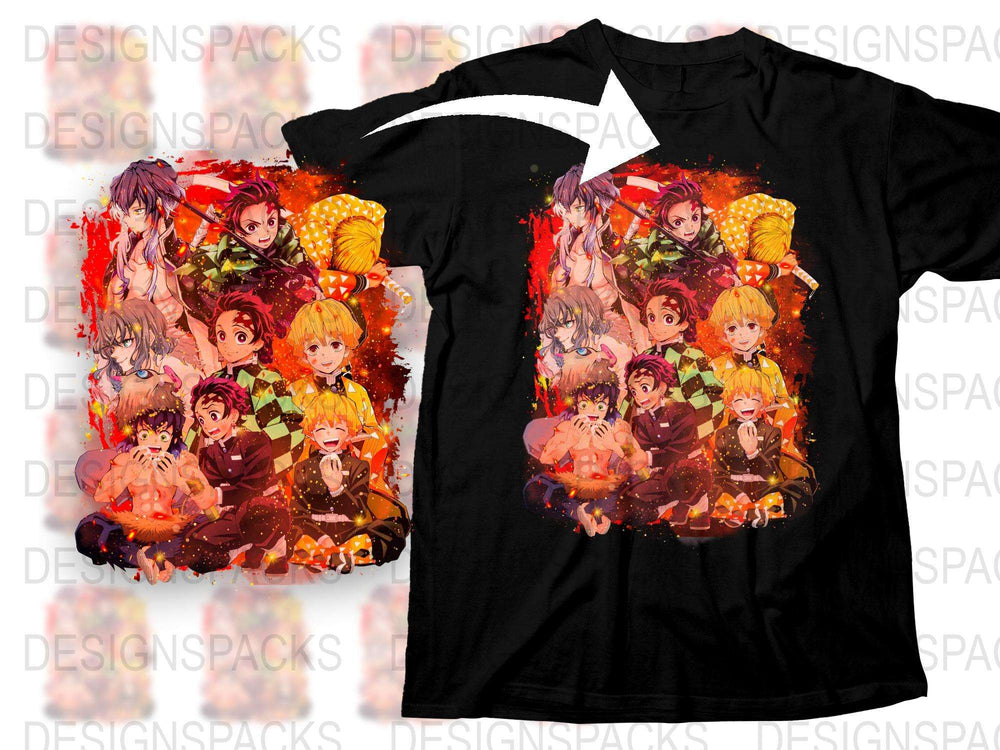 Anime Inspired T-Shirt, Colorful Character Design, Unisex Graphic Tee, Vibrant Casual Wear