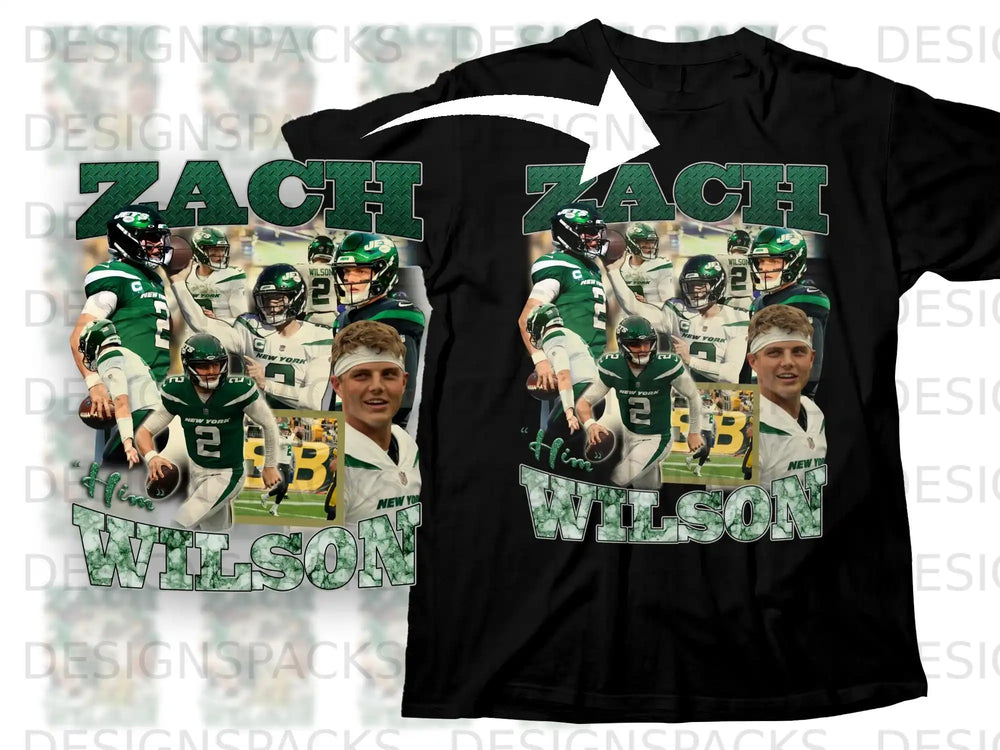 Zach Wilson New York Jets football player graphic tee.