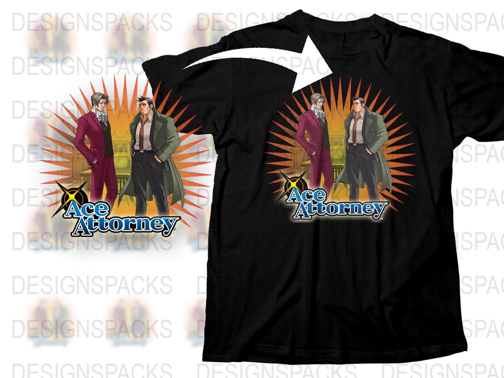 Ace Attorney T-Shirt, Anime Graphic Tee, Mens Womens Casual Fashion, Colorful Design, Lawyer Gift Ideas
