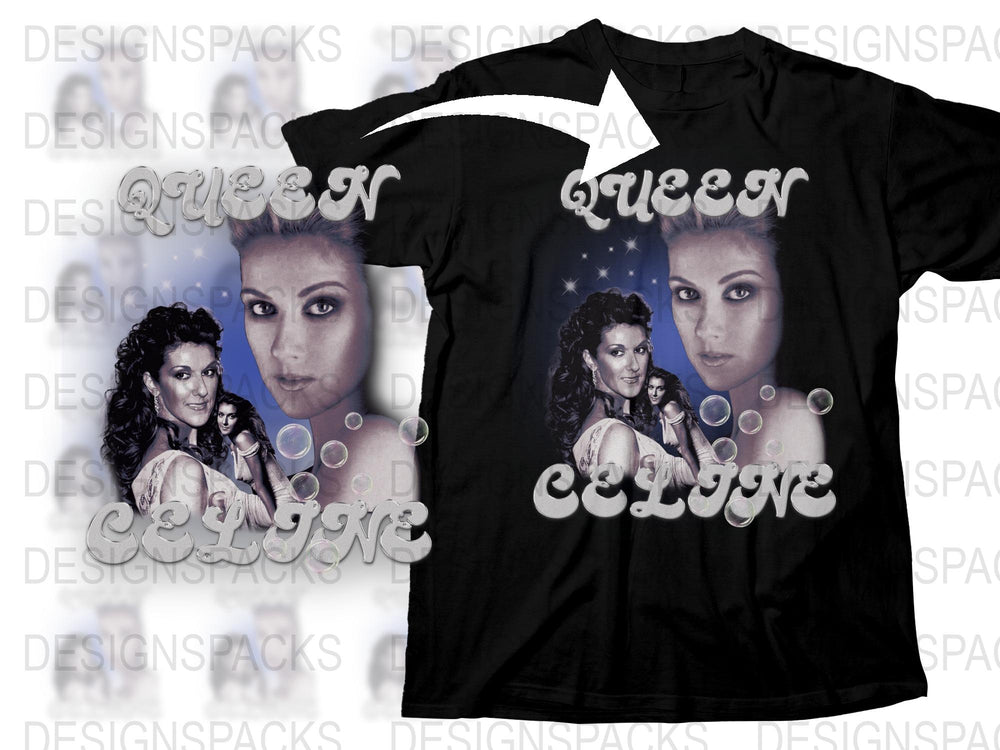 Queen Celine Graphic T-Shirt, Vintage Style Pop Icon Tee, Music Fan Apparel, Concert Shirt