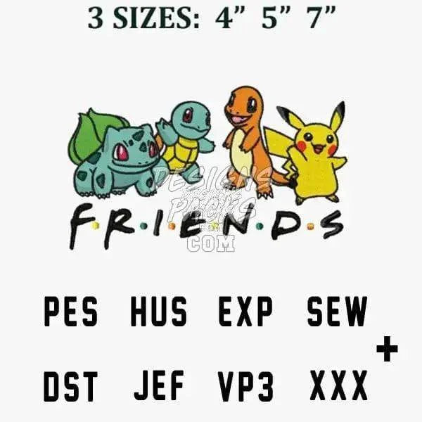 Friends Anime Embroidery Design