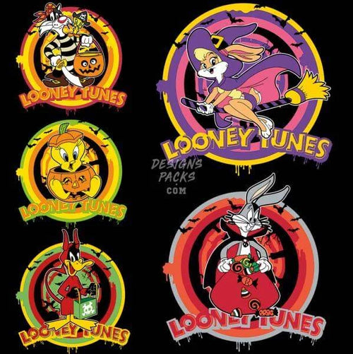 5 Halloween Cartoon Designs Bundle PNG AI