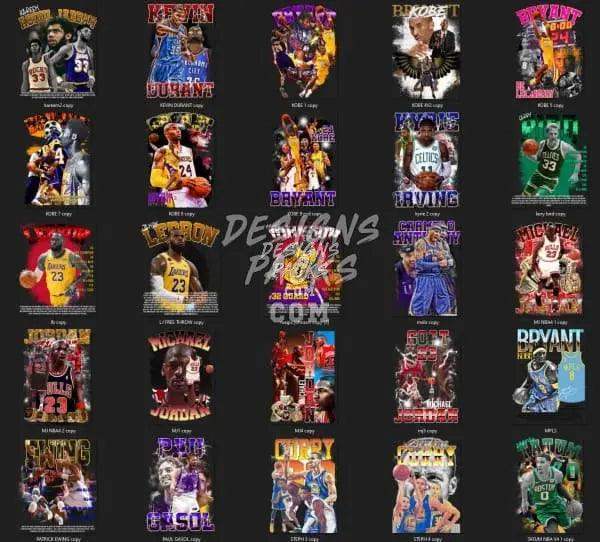 Basketball player designs for DTF/DTG, embroidery, and tumbler wraps, print-ready PNG, PES, SVG