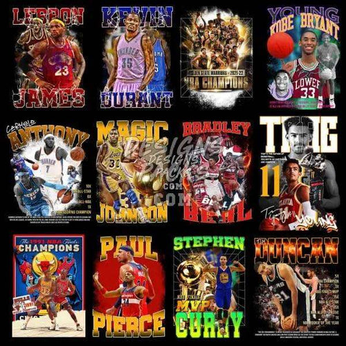 Basketball player designs for DTF, DTG, embroidery & tumbler wraps – print-ready PNG, SVG, PES