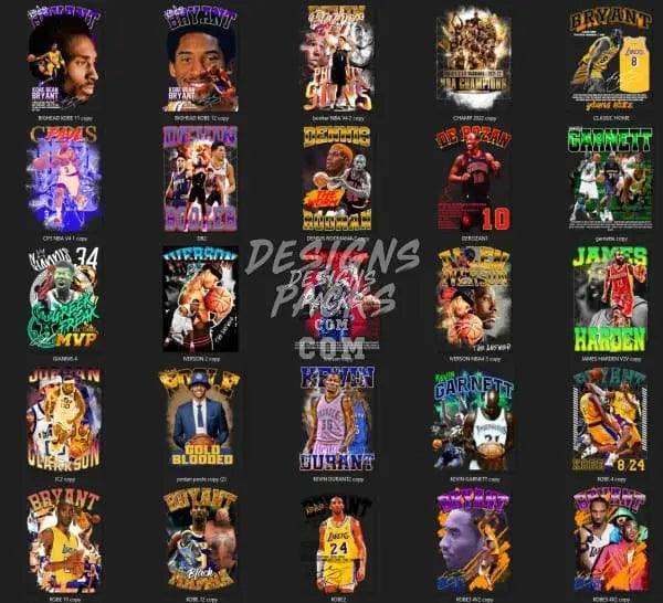 Basketball player designs for DTF, DTG, embroidery, and tumbler wraps in PNG, PES, SVG formats