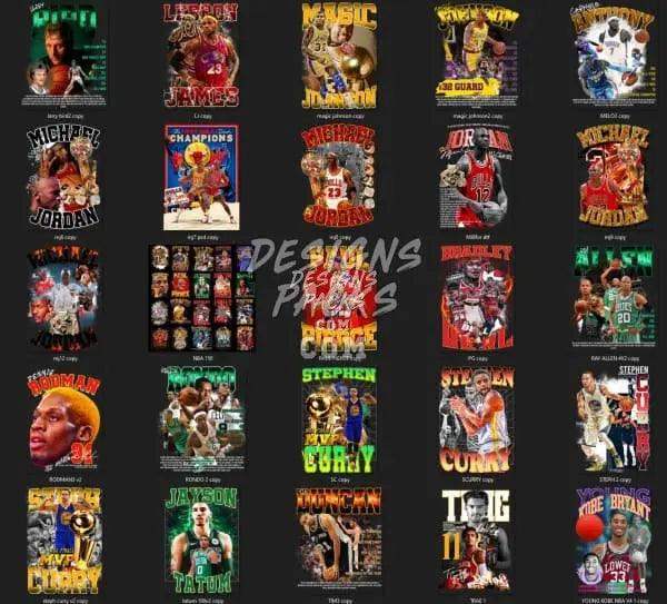 Basketball player designs for DTF, DTG, embroidery & tumbler wraps — print-ready PNG, SVG, PES