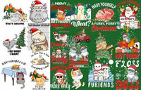 Load image into Gallery viewer, 50 Cats Christmas Designs Bundle PNG designspacks
