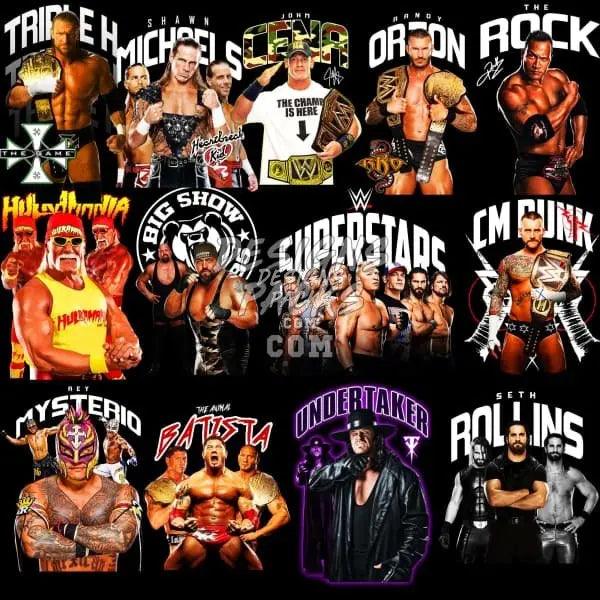 50 WWE Designs Bundle PNG designspacks