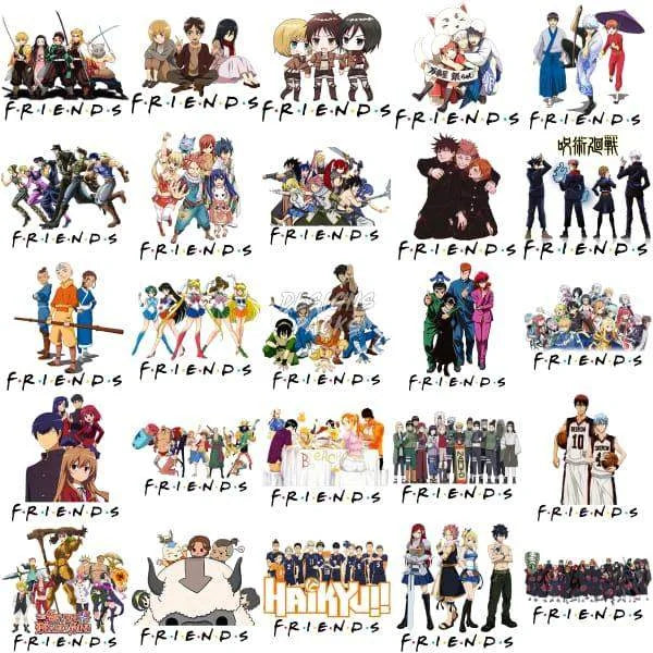 50 Anime Mix Friends Designs Bundle PNG