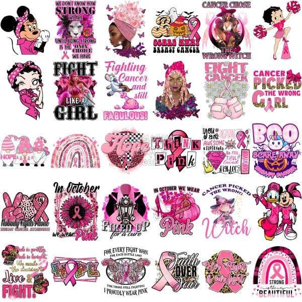 50 Breast Cancer Awareness Designs Bundle PNG