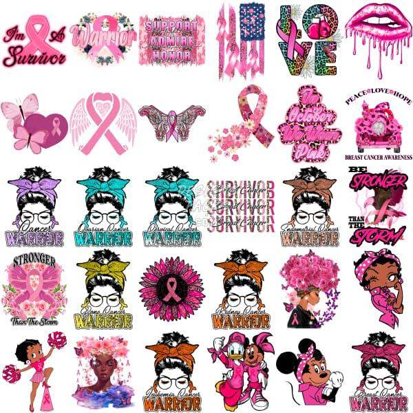 50 Breast Cancer Awareness Designs Bundle Png