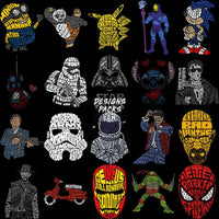 Load image into Gallery viewer, 50 Caligrama Popculture Mix Designs Bundle Png + Ai
