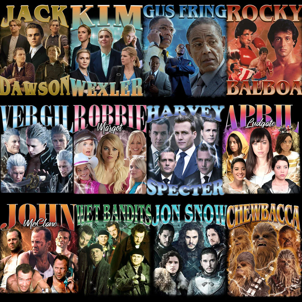 50 Celebrity Fan Mixed Bootleg 90s V4 Designs Bundle PNG