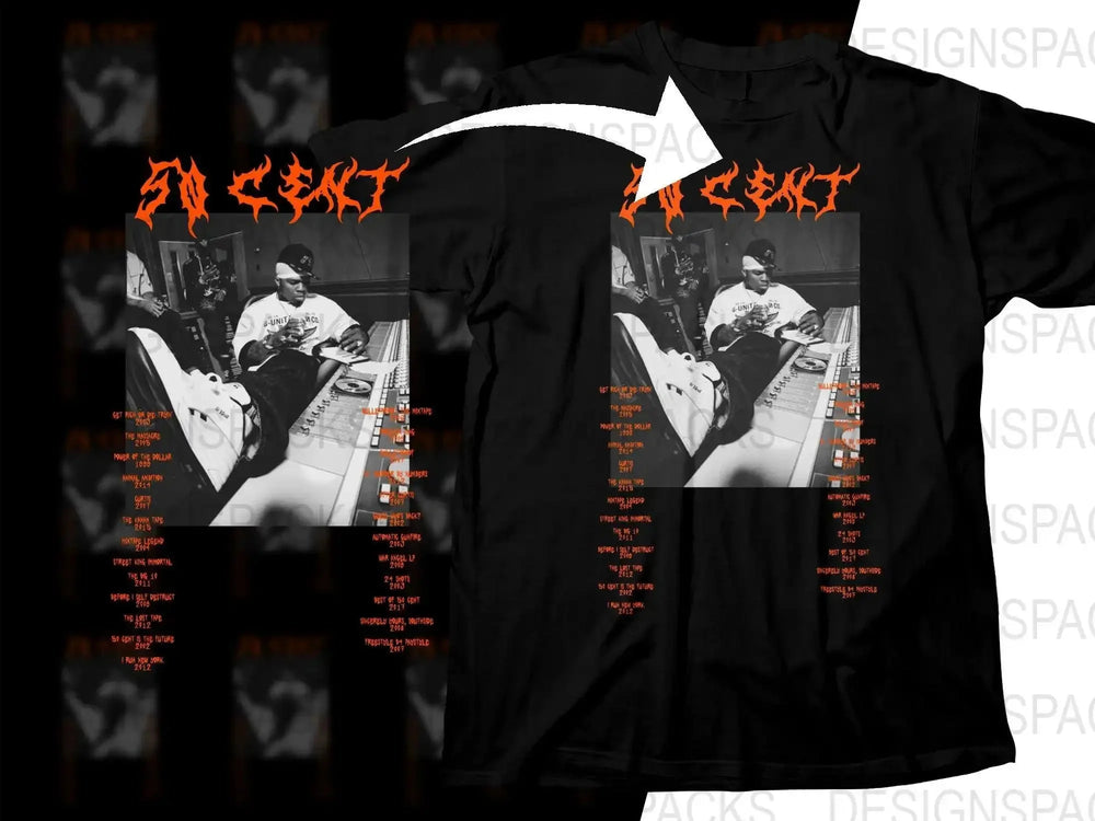 50 CENT Music Artist Streetwear Png Digital Download